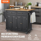 VEVOR Kitchen Island Cart Rolling Storage Cabinet on Wheel with Drawer & Shelves V952-QFBYDKCFD2XJ6INJTV0