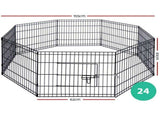 24" 8 Panel Pet Dog Playpen Puppy Exercise Cage Enclosure Fence Play Pen V610-FLATIRON-24