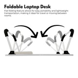 Ekkio Portable Laptop Bed Desk Foldable Legs with USB Charge Port Home Office Light Pink V227-2997162002002