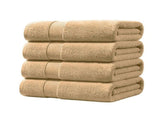 Bath Towel Set 4-Pack Beige 500 GSM Ring-Spun Cotton Towels V63-957791