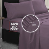 4pc 1000 Thread Count Cotton Rich King Bed Sheet Gift Pack CVC Microfibre Blend in Lilac CVC-10KS-LIL