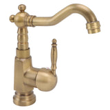 Bathroom Sink Faucet Antique Brass Vanity Mixer Faucet Tap Heightening Single Handle Wash Basin Tap V1294-YM0626-3112220094211