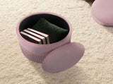 2X Side Table Storage Ottoman - Velvet Padded Stool Vanity Footstool REMI Pink V274-FT-VR-352VASS-PK
