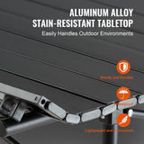 Folding Camping Table, Outdoor Portable Side Tables, Lightweight Fold Up Table, Aluminum & Steel V952-HWZDCZL200LBS0UE8V0