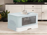 PaWz Foldable Cat Litter Box Tray Enclosed Blue PT1152-GN_NZ