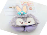 Hooded U Shaped Pillow Cute Cartoon Travel PP Cotton U Shaped Neck Pillow for Airplane Seat Purple V1294-YM0716-3117220096911