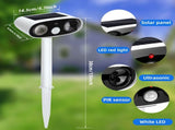 Solar Repellent Ultrasonic Outdoor Pest Bird Squirrel Animal Repeller Waterproof 110 Degree V1294-YM0901-H48812