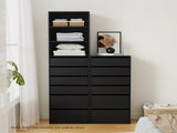 Artiss 6 Chest of Drawers Dresser Tallboy Black FURNI-N-CDR-6D-BK-AB