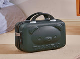 Cute Bear Face Hard-Shell Storage Case with Lock - 14-Inch green Travel Organizer V888-ELOSUNG25062