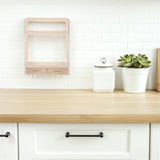 Beige Wall Mounted Spice Rack Hanging Storage Shelf Kitchen Organizer No Drill Installation V1366-AZ2-W-21608