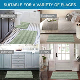 3 Piece Bathroom Rugs Sets Thick Striped Bath Set for Non Slip Soft Absorbent Mat Tub, Shower and V1259-DP01-A-4436