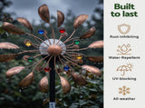 Gardeon Garden Windmill Metal Wind Spinner Solar Light Outdoor 190cmr Bronze GWM-190CM-FWSL-BZ