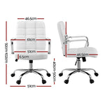 Artiss Office Chair Seat PU Work Computer Desk Chairs OCHAIR-H-5901-WH