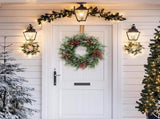 24 Inch Christmas Eucalyptus Red Berries for Front Door, Winter Green Eucalyptus Leaves V1258-DP02-C-2698