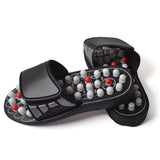 Japanese Acupressure Slippers Rotating Massage Slippers Reflexology Slippers - Black - Size 44 V1106-935-73661-BLK-44