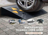 Rubber Curb Ramp 2 Pack, 11 cm Rise Height Heavy-Duty 15 tons Load Capacity Threshold Ramps, V952-SJDLYPDGB2197XYY7V0