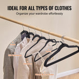 VEVOR Velvet Hangers 50 Pack Black Non-Slip Hangers with 360 Degree Swivel Hook V952-ZRYJ50PCSHS0OTPW4V0