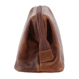 Pierre Cardin Mens Rustic Leather Toiletry Case Bag Travel - Cognac V563-PC-2803-COGNAC