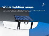 Solar Super Bright LED Sensor Wall Light Outdoor Patio Triple Wall Light IP65 Waterproof Adjustable V1294-YM0901-L6958