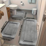 Bathroom Rug Set Bathroom Accessories Absorbent Rug Soft Rug Bathroom Decor - Black - Size 01 V1102-113-75998-BLK-01