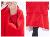 Black Oversized Wearable Blanket Hoodie - Ultra Soft & Cozy Snuggle Pullover for Adults V888-ELOSUNG33398