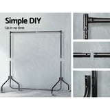 Artiss Clothes Rack Airer Coat Stand 6FT Rail Wheels DIY-CR-605-BK