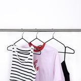 100x Metal Clothes Hangers Non Anti Slip Rubber Coated Wire Suit Coat Hanger V63-930061