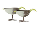 Set 2 Green Bird Planters / Storage 49cm V637-13309BRD