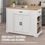 VEVOR Kitchen Island Cart Storage Cabinet Serving Cart with Drawer & Shelves V952-BFBGDKYDCFBS8BJFXV0