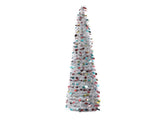 4.9ft PET Foldable Artificial Xmas Tree Sequin Pop Up Xmas Tree for Home Holiday Decoration Silver V1294-YM0901-3115240121612