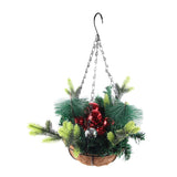 Artificial Christmas Hanging Basket Decorated with Pine Cones Ball Lights Christmas Holiday V1294-YM0523-10323026