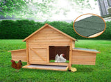 Furtastic Wooden Chicken Coop & Rabbit Hutch With Ramp Nesting Boxes WCC-JOY-008-HBR