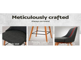 Artiss 2x Bar Stools Swivel Seat Wooden Charcoal BA-TW-8125-CHX2