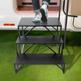 RV, 3-Step RV Stairs, 199.58KGS Load Capacity, Thickened Carbon Steel, With Handrail, Non-Slip V952-FCBTGDKHJG3JJF4MLV0
