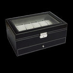 12 Grids Watch Display Case Leather jewellery Storage Box Organiser Lock Key V63-823711