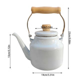 Vintage Enamel Whistling Tea Kettle - Thickened Stovetop Whistle Kettle for Gas/Electric, Small V1366-AZ2-W-16525