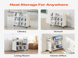 Rolling Library Book Cart, 150 kg Capacity, 77 x 38 x 122 cm Library Cart, Single Sided V-Shaped V952-VXTSGTCBS330I2HAK001V0
