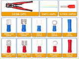 258pcs Crimp Terminal Kit with Quick Disconnect Terminals, Nylon Ties, and Wire Stripper V1107-145-36706