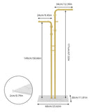 Double Pole Metal Coat Rack with Marble Base - Free Standing Clothes and Hat Stand AU V767-JJ-XY1247-G1