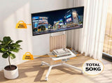 Artiss Mobile TV Floor Stand for 32-65" Mount Bracket Universal Adjustable Height with Wheels TV-MOUN-2007-WH