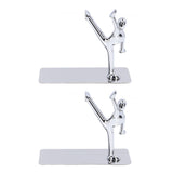 2Pcs Metal Book Ends Unique Men Design Simple Fashionable Decorative Bookends for Home Office Bar V1294-YM0523-3116220000511
