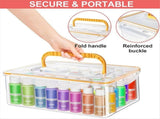 Acrylic Paint Storage Box for 2 Fl. Oz Paints, 48 Bottles Capacity, Brushes Craft Organizer with V1192-AZ-W-23037