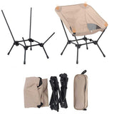 Beige Portable Lightweight Folding Beach Chair - Compact Fishing Chair with Square Legs for Outdoor V888-ELOSUNG46751