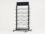 12 Tier Placemat Brochure Magazine Newspaper Display Rack Storage Stand on Wheels - Black Frame V563-99775