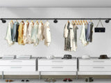 Industrial Iron Pipe Clothes Rail Vintage Wall Shelf V178-66745