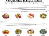 600F Heat Resistant 12in Silicone Cooking Tongs with Non Stick Rubber Tips and 12" Kitchen V1258-DP02-C-385