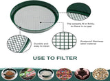 Garden sieve, soil sieve with interchangeable mesh sizes 3, 6, 9 and 12 mm, perfect garden tool for V1259-DP01-A-1737