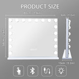 White Bluetooth Hollywood Mirror Rectangle Vanity Wall Light V178-66827