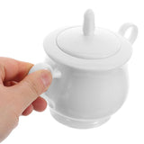 Ceramic Sugar Bowl with Lid, Stylish Kitchen and Dining Accessory, Easy to Clean, Ideal for Home, V1369-AZ3-W-12988
