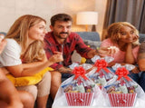 6 Pack Movie Night Gifts Baskets Plastic Popcorn Box Containers with Bags and Bows for Holiday Lover V1259-DP01-A-5636